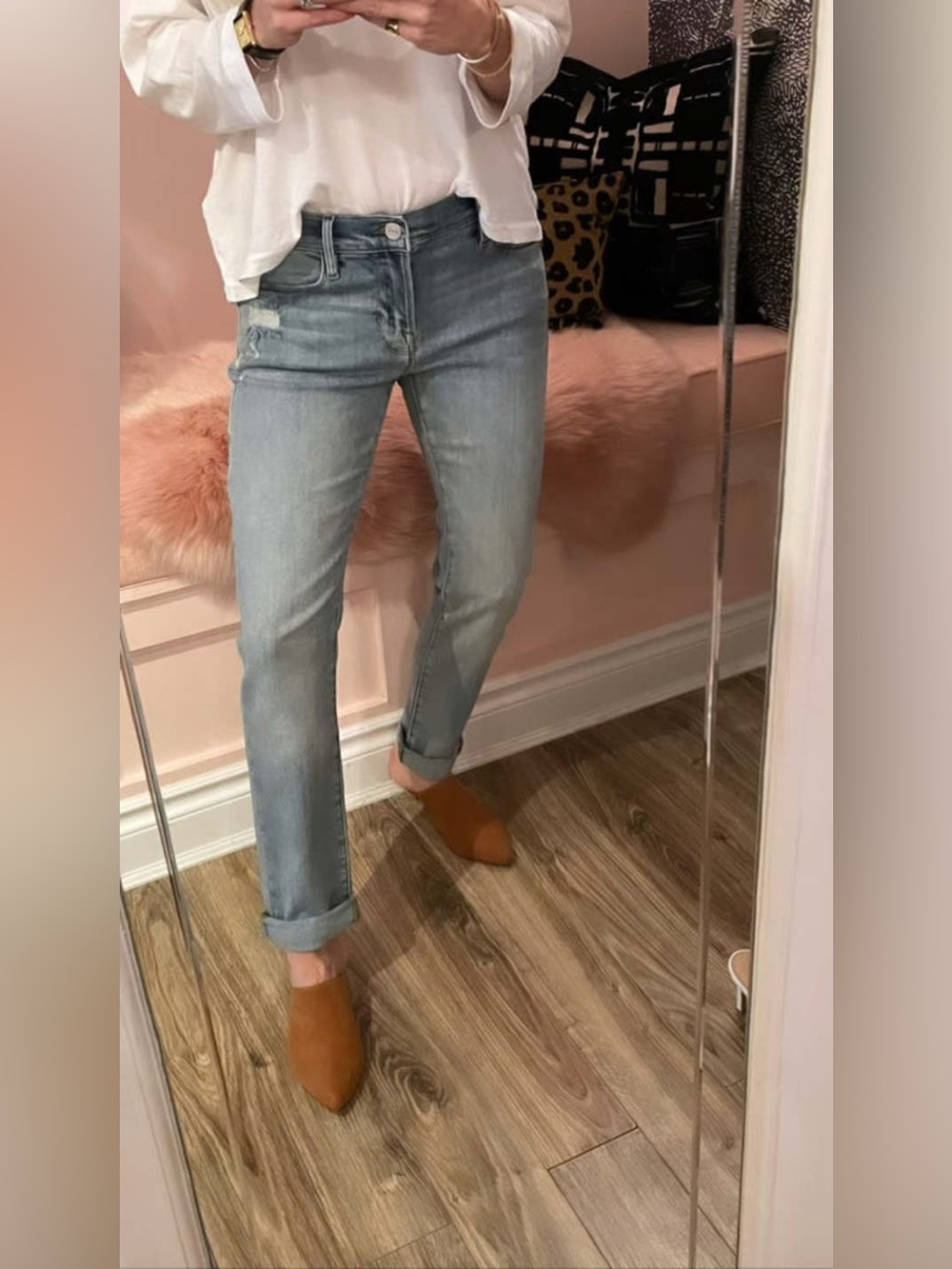 FRAME Size 32 Le Garçon Denim Jeans - Alemany Grind